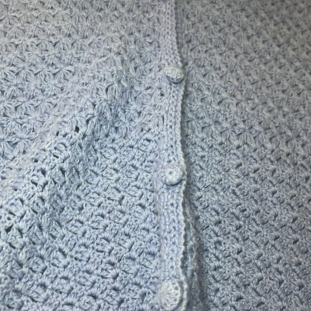 Major sale $24 was $33 Claiborne vintage crochet light blue vest size M - Picture 4 of 8